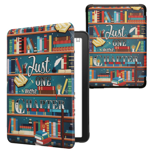 kwmobile Klapphülle kompatibel mit Amazon Kindle Paperwhite (2024)/Colorsoft Hülle - eReader Case - Bibliothek Motto Mehrfarbig Mehrfarbig  [dsg01]