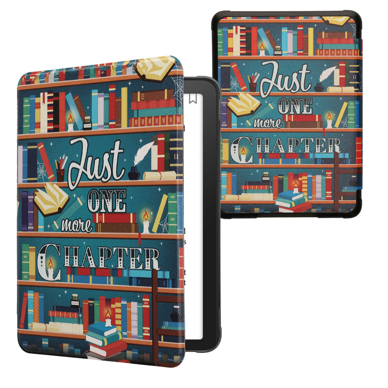 kwmobile Klapphülle kompatibel mit Amazon Kindle Paperwhite (2024)/Colorsoft Hülle - eReader Case - Bibliothek Motto Mehrfarbig Mehrfarbig  [dsg01]