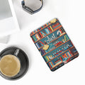 kwmobile Schutzhülle für Amazon Kindle Paperwhite (2024)/Colorsoft Hülle - eReader Flip Case mit Auto Sleep Funktion - Bibliothek Motto