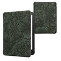 kwmobile Klapphülle kompatibel mit Amazon Kindle Paperwhite (2024)/Colorsoft Hülle - eReader Case - Blumen im grünen Relief Grün Grün  [dsg10]