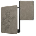 kwmobile Hülle kompatibel mit Amazon Kindle Paperwhite (2024)/Colorsoft Hülle - Kunstleder Cover - Magnolien Grau Grau  [dsg05]