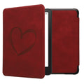 kwmobile Hülle kompatibel mit Amazon Kindle Paperwhite (2024)/Colorsoft Hülle - Kunstleder Cover - Herz Brush Dunkelrot Dunkelrot  [dsg09]