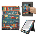 kwmobile Flip Cover kompatibel mit Amazon Kindle Paperwhite (2024)/Colorsoft - Hülle mit Handschlaufe Bibliothek Motto Mehrfarbig Mehrfarbig  [dsg01]
