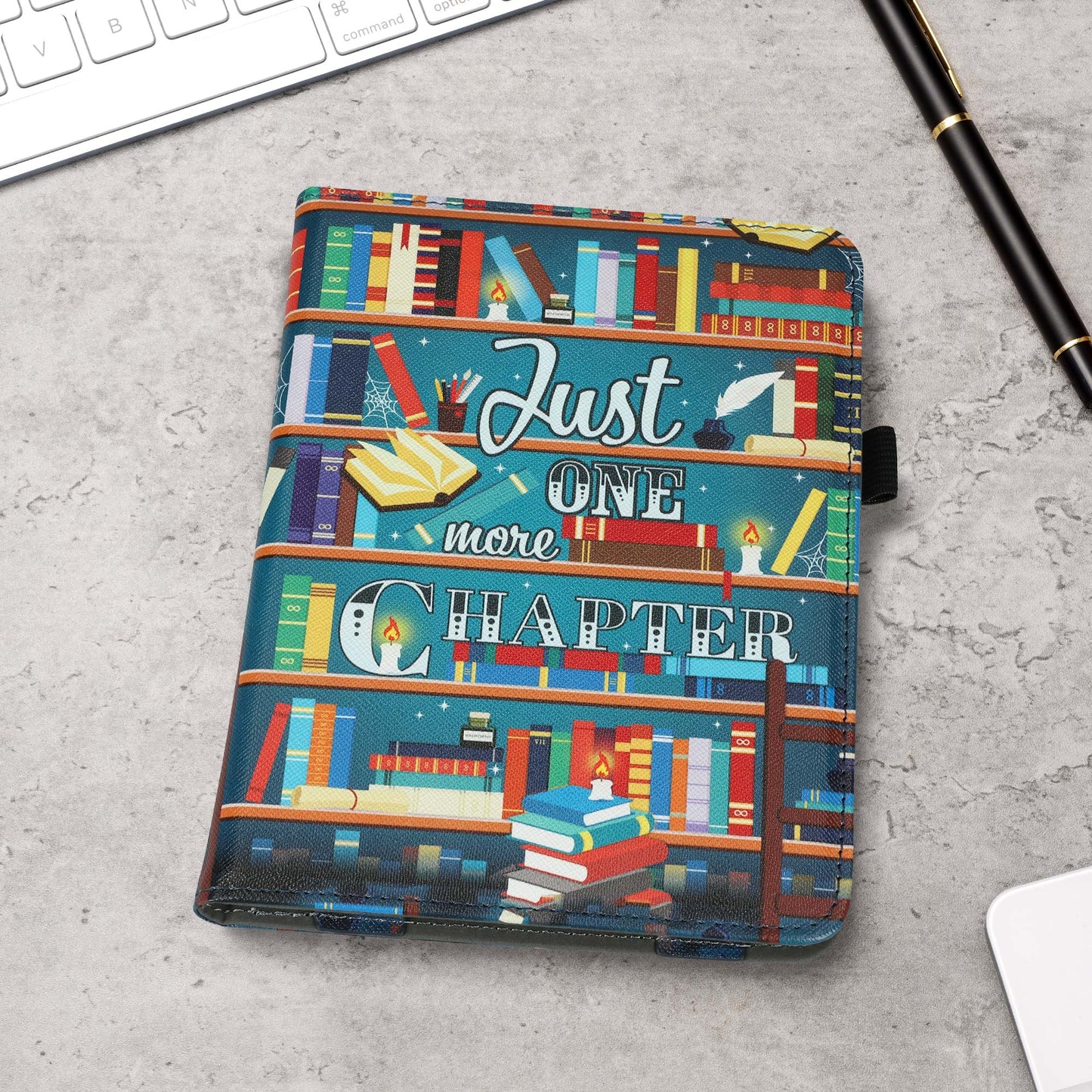 kwmobile Flip Cover kompatibel mit Amazon Kindle Paperwhite (2024) - Hülle mit Handschlaufe