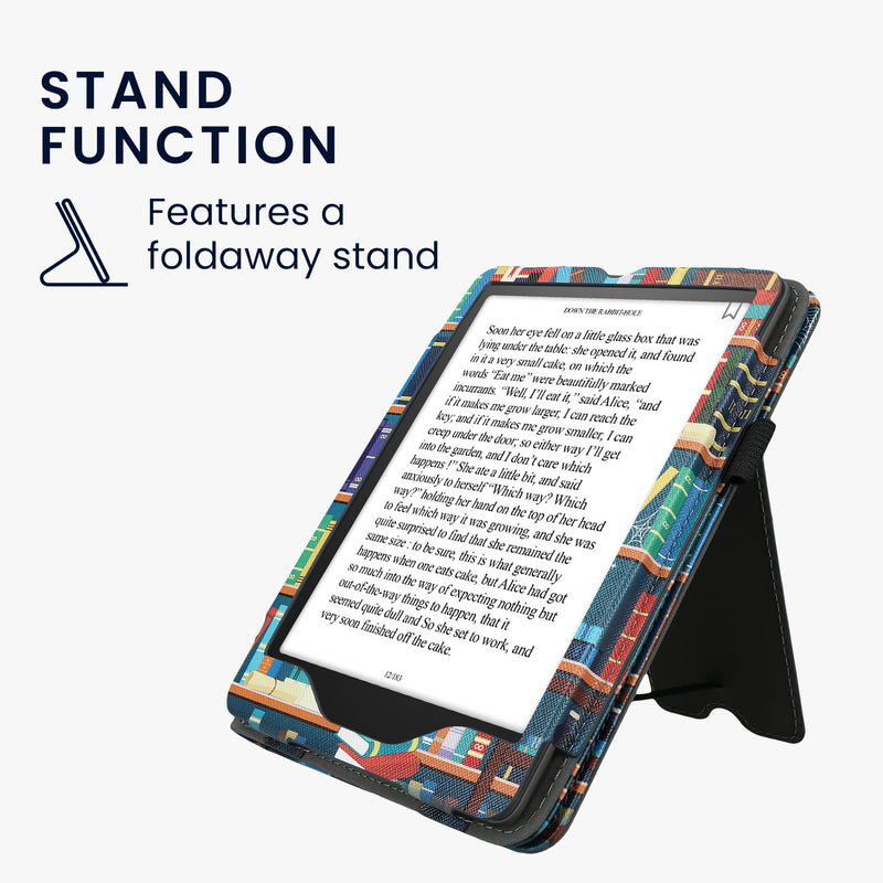 kwmobile Flip Cover kompatibel mit Amazon Kindle Paperwhite (2024) - Hülle mit Handschlaufe