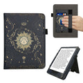 kwmobile Flip Cover kompatibel mit Amazon Kindle Paperwhite (2024)/Colorsoft - Hülle mit Handschlaufe Tarot Karten Dunkelblau Gelb Schwarz Dunkelblau  [dsg03]