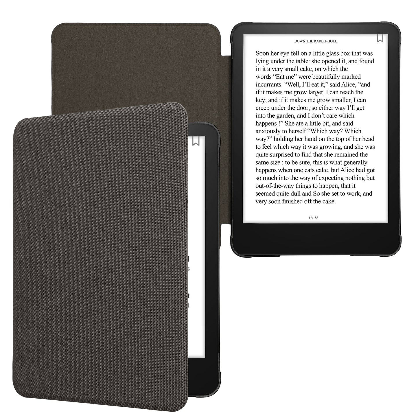 kwmobile Hülle kompatibel mit Amazon Kindle Paperwhite (2024)/Colorsoft - Nylon eReader Schutzhülle Cover Case - Anthrazit Anthrazit  