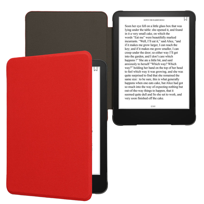 kwmobile Hülle kompatibel mit Amazon Kindle Paperwhite (2024)/Colorsoft - Nylon eReader Schutzhülle Cover Case - Rot Rot  