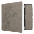 kwmobile Hülle kompatibel mit Amazon Kindle Scribe (2024) Hülle - Kunstleder Cover - Magnolien Grau Grau  [dsg05]