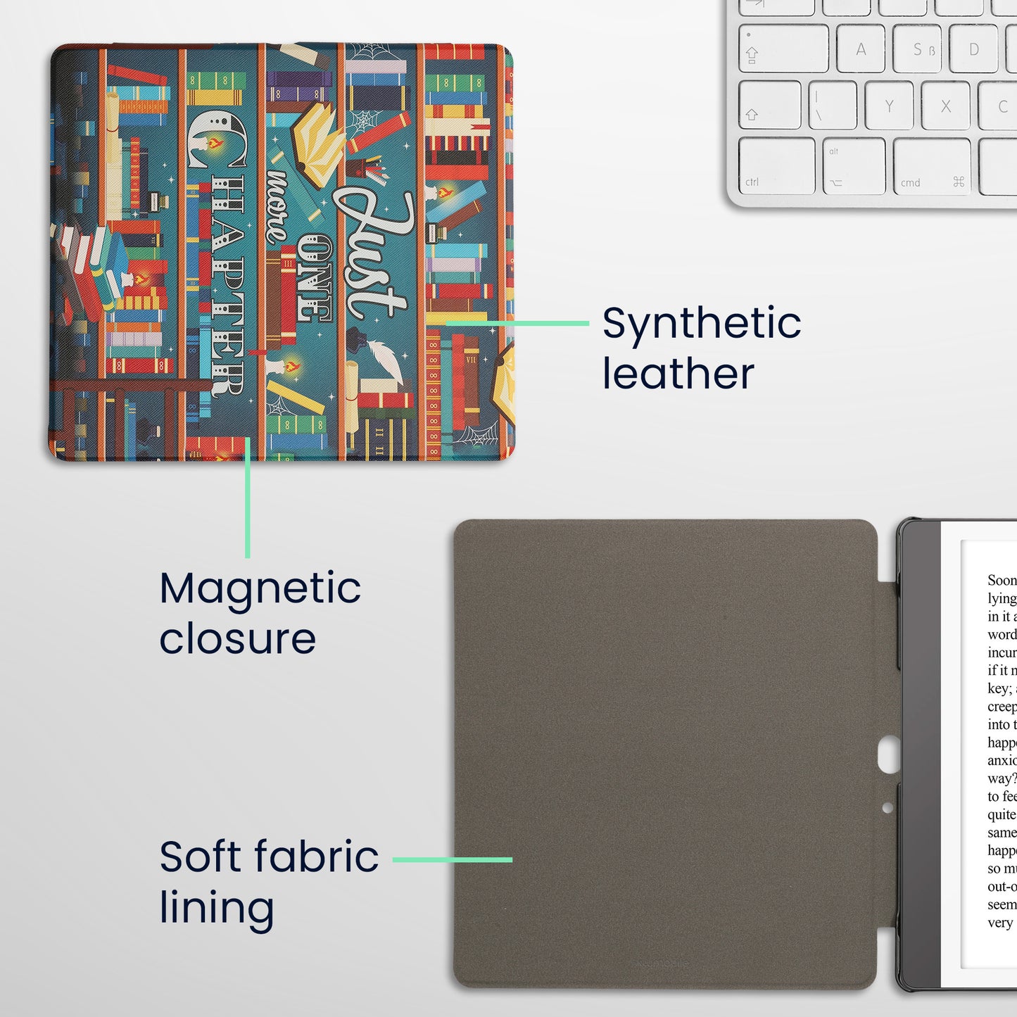 kwmobile Schutzhülle für Amazon Kindle Scribe (2024) Hülle - eReader Flip Case mit Auto Sleep Funktion