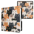 kwmobile Klapphülle kompatibel mit Amazon Kindle Scribe (2024) Hülle - eReader Case - Katzen Orange Schwarz Weiß Orange  [dsg06]