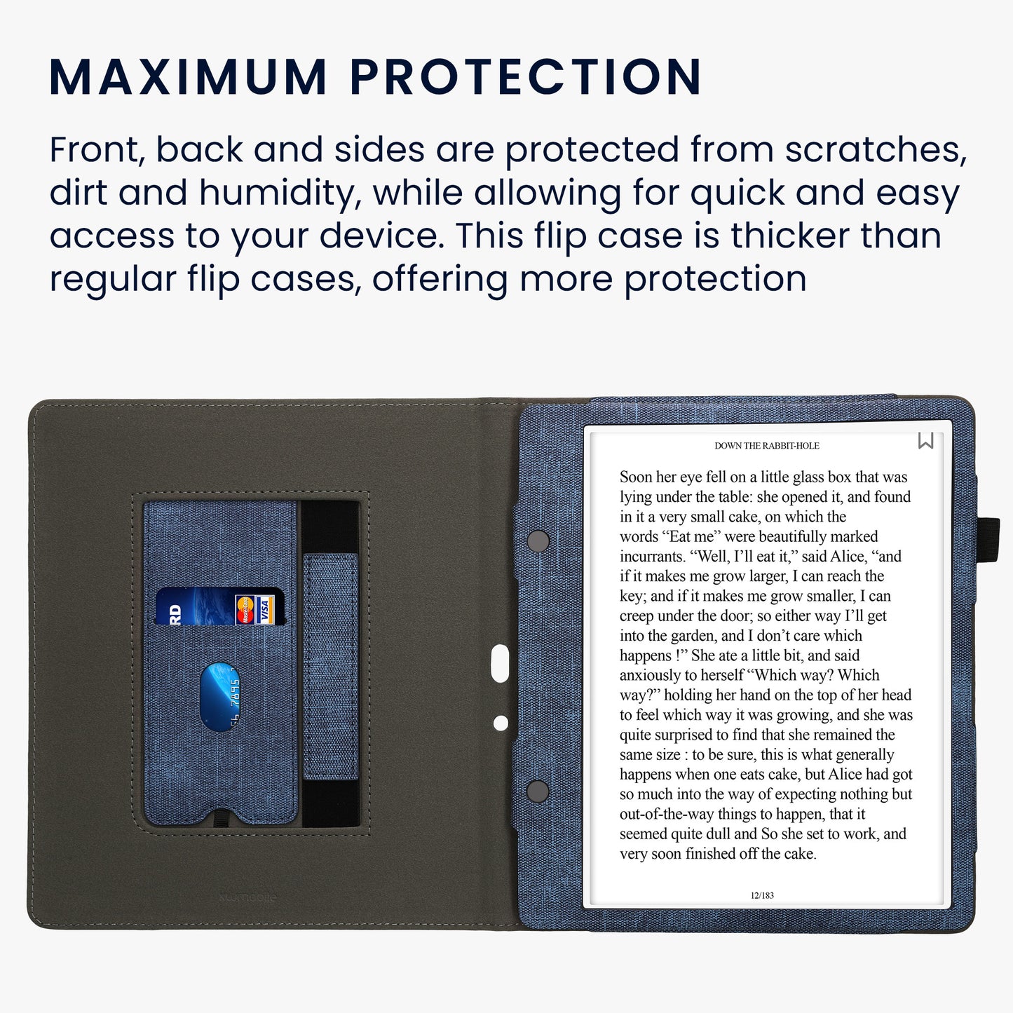 kwmobile Hülle kompatibel mit Amazon Kindle Scribe (2024) Flip Case mit Handschlaufe Cover
