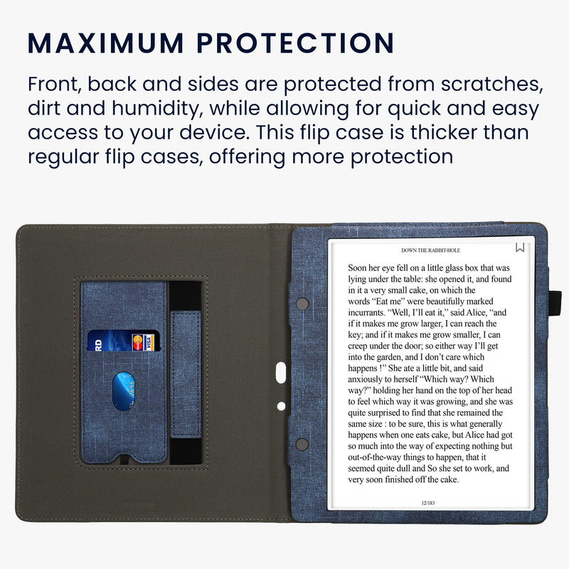 kwmobile Hülle kompatibel mit Amazon Kindle Scribe (2024) Flip Case mit Handschlaufe Cover