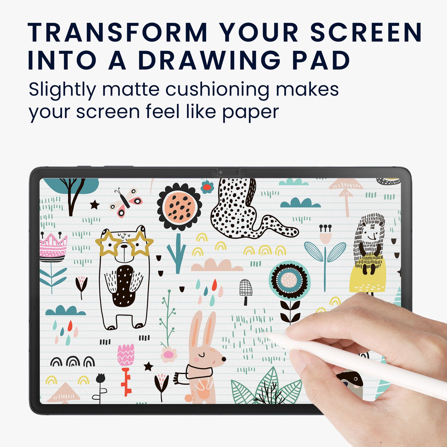 kwmobile Schutzfolie kompatibel mit Samsung Galaxy Tab S7 FE Papier Gefühl Folie Tablet Full Screen Paper Feel Cover Tablet Displayfolie Papiergefühl