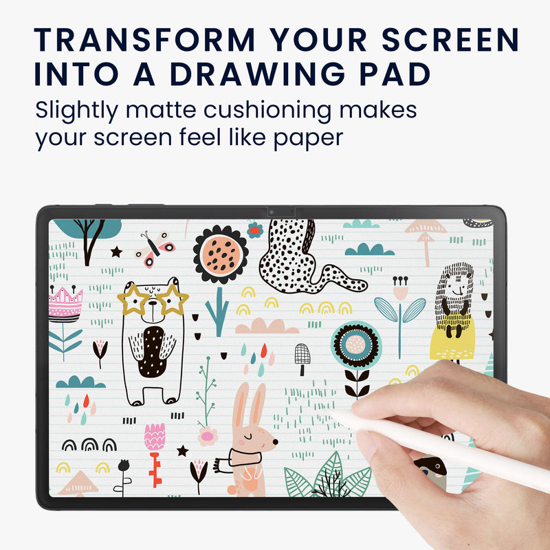 kwmobile Schutzfolie kompatibel mit Samsung Galaxy Tab S7 FE Papier Gefühl Folie Tablet Full Screen Paper Feel Cover Tablet Displayfolie Papiergefühl
