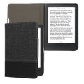 kwmobile Hülle kompatibel mit Kobo Clara BW / Clara Colour / Tolino Shine (5) / Shine Color - Canvas eReader Schutzhülle Cover Case - Anthrazit Schwarz Anthrazit  