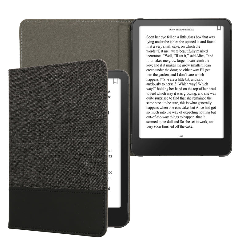 kwmobile Hülle kompatibel mit Amazon Kindle Paperwhite (2024)/Colorsoft - Canvas eReader Schutzhülle Cover Case - Anthrazit Schwarz Anthrazit  