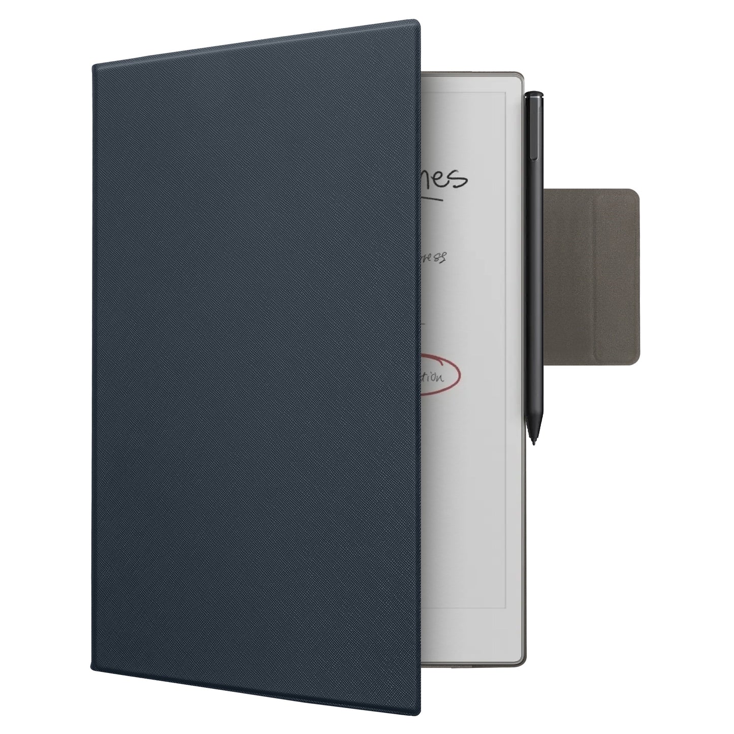 kwmobile Hülle kompatibel mit Remarkable Paper Pro Case - Magnetischer Verschluss - Cover mit integriertem Stifthalter - Kunstleder Tasche in Dunkelblau Dunkelblau  