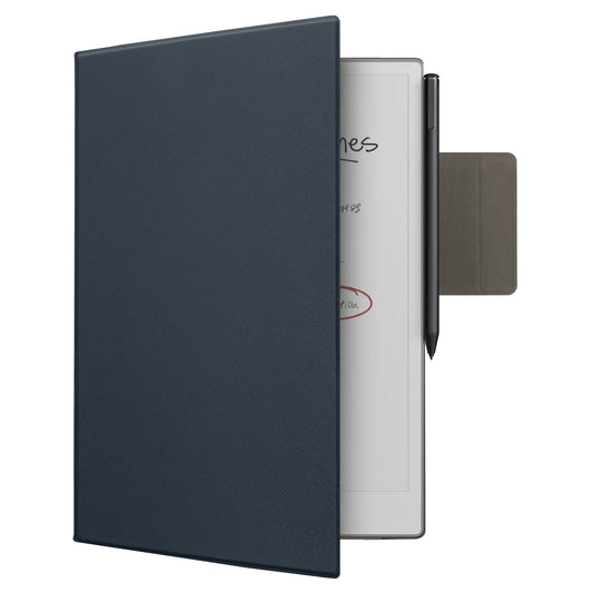kwmobile Hülle kompatibel mit Remarkable Paper Pro Case - Magnetischer Verschluss - Cover mit integriertem Stifthalter - Kunstleder Tasche in Dunkelblau Dunkelblau  
