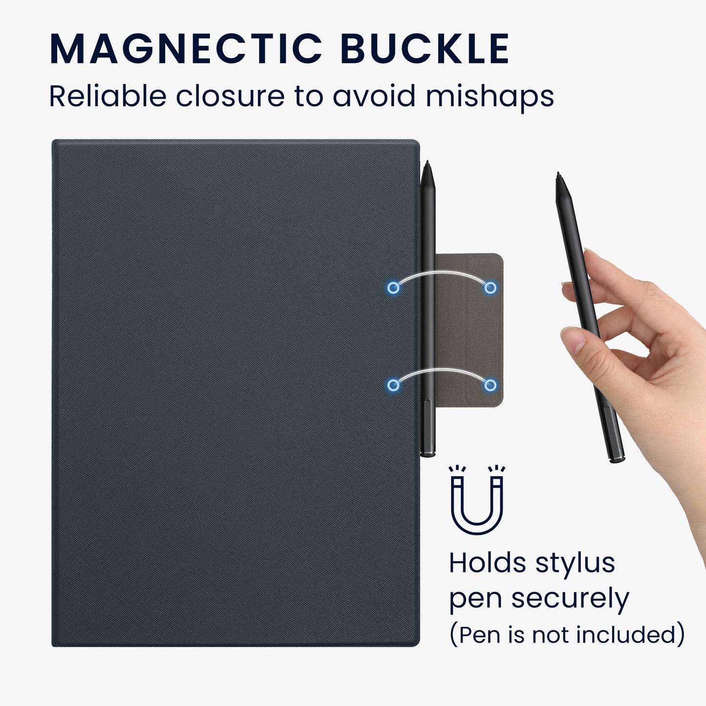 kwmobile Hülle kompatibel mit Remarkable Paper Pro Case - Magnetischer Verschluss - Cover mit integriertem Stifthalter - Tasche