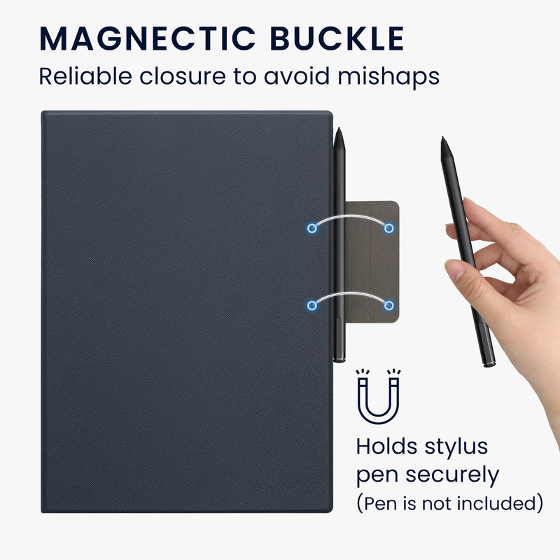 kwmobile Hülle kompatibel mit Remarkable Paper Pro Case - Magnetischer Verschluss - Cover mit integriertem Stifthalter - Tasche