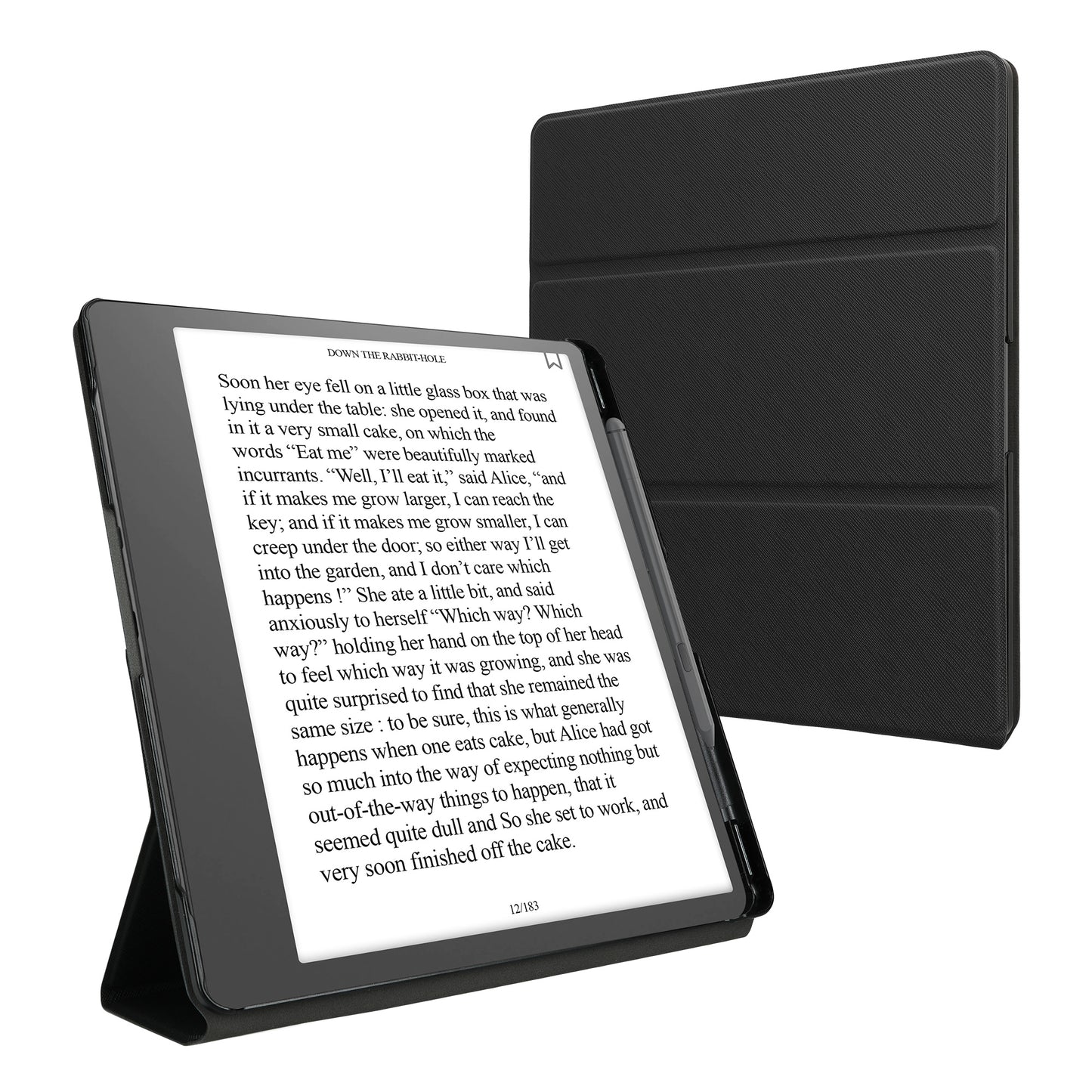 kwmobile E-Reader Schutzhülle kompatibel mit Amazon Kindle Scribe (2022/2024) Hülle - Kunstleder Case für eReader mit zweifachen Ständer und Stifthalter in Schwarz Schwarz  