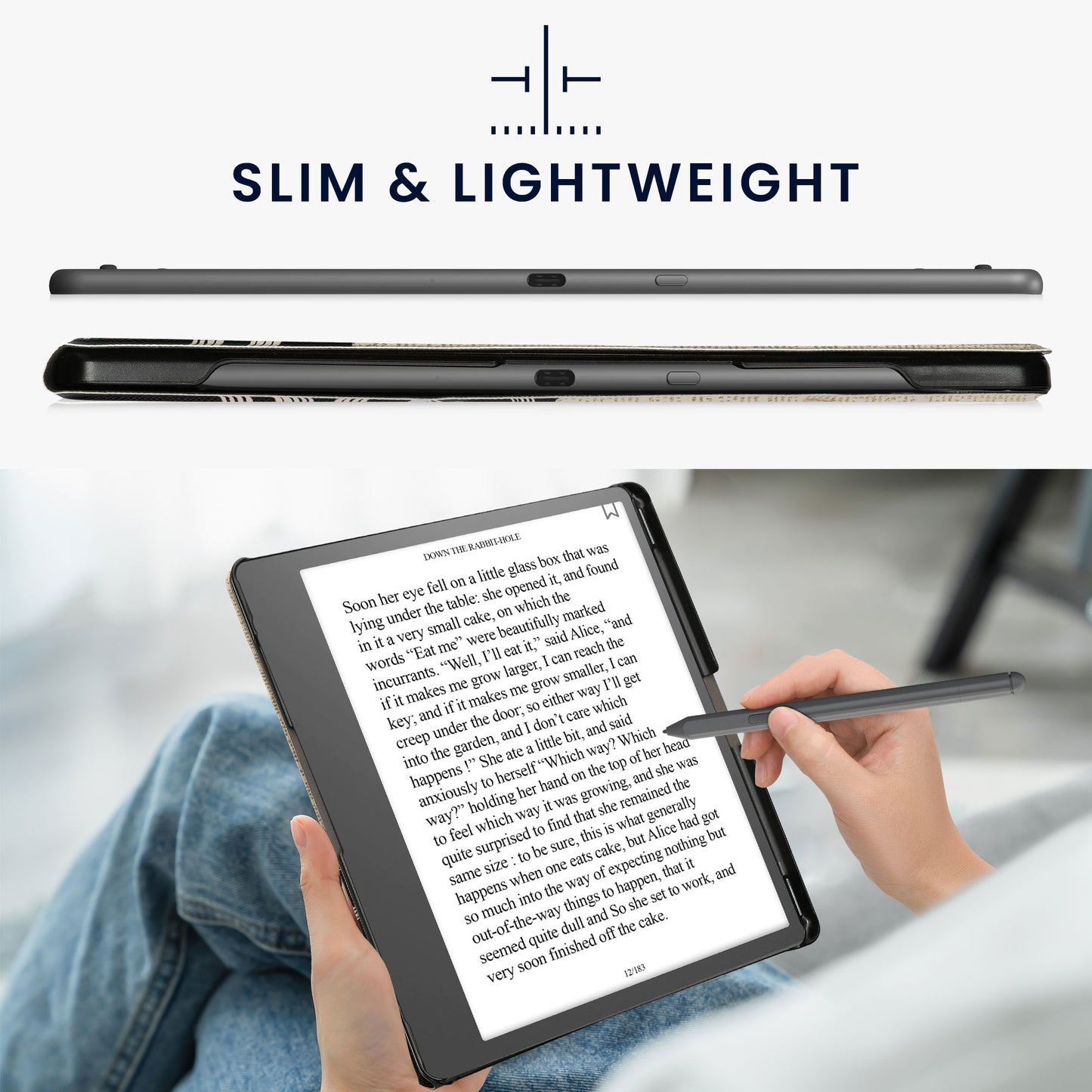 kwmobile E-Reader Schutzhülle kompatibel mit Amazon Kindle Scribe Hülle Case für eReader mit zweifachen Ständer und Stifthalter
