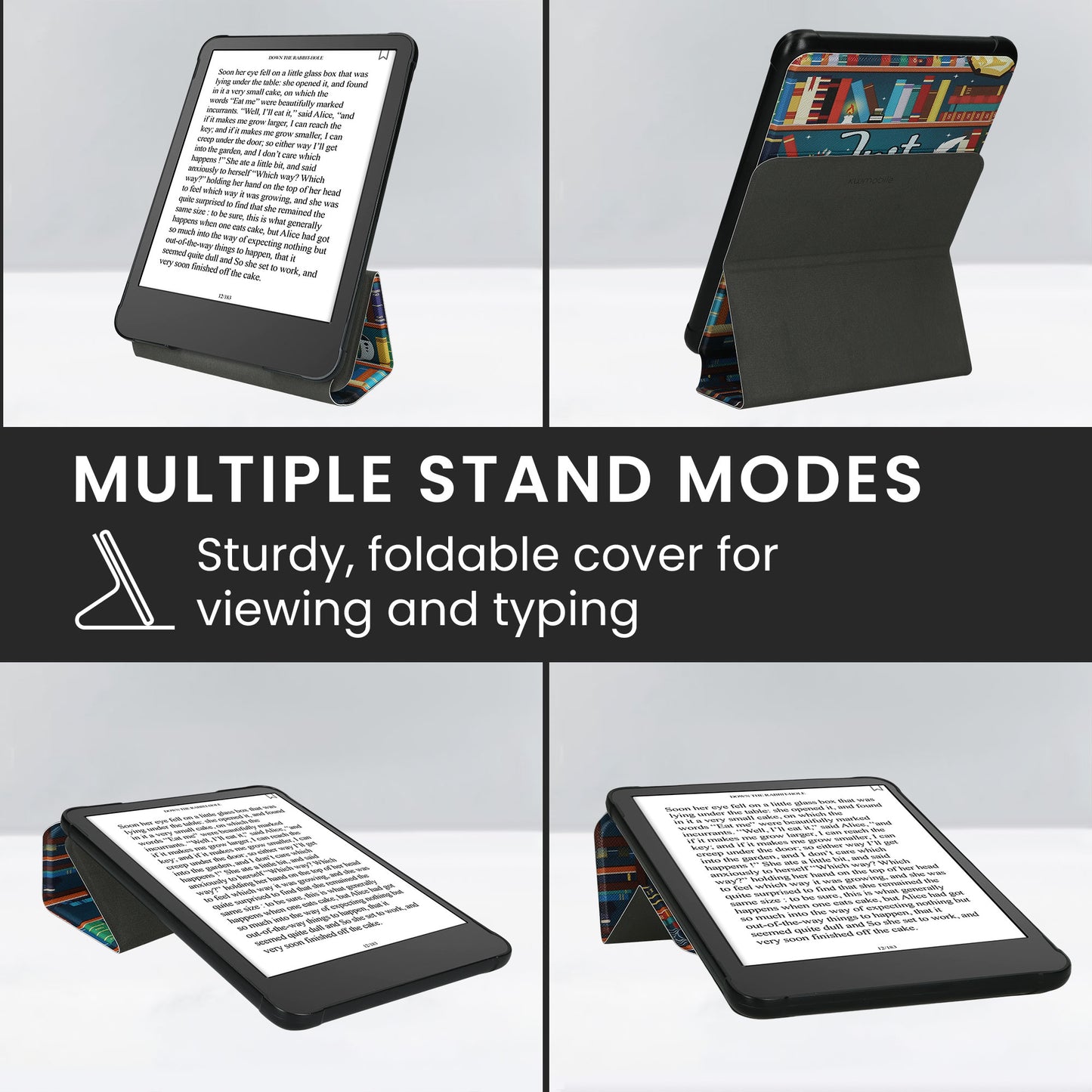 kwmobile Hülle für Amazon Kindle Paperwhite (2024)/Colorsoft Case - Schutzhülle aus Kunstleder - Cover mit Standfunktion in Beige Lesende Frau