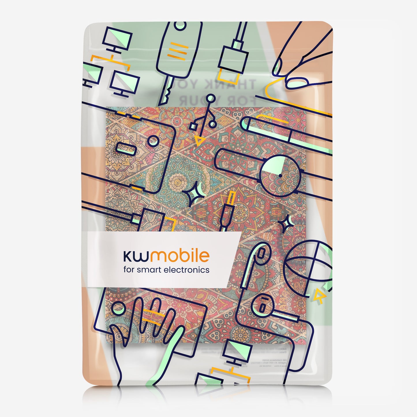 kwmobile Hülle für den deutschen Schwerbehindertenausweis - Schutzhülle - Cover mit Fächern - Ausweishülle klappbar Mandalakacheln