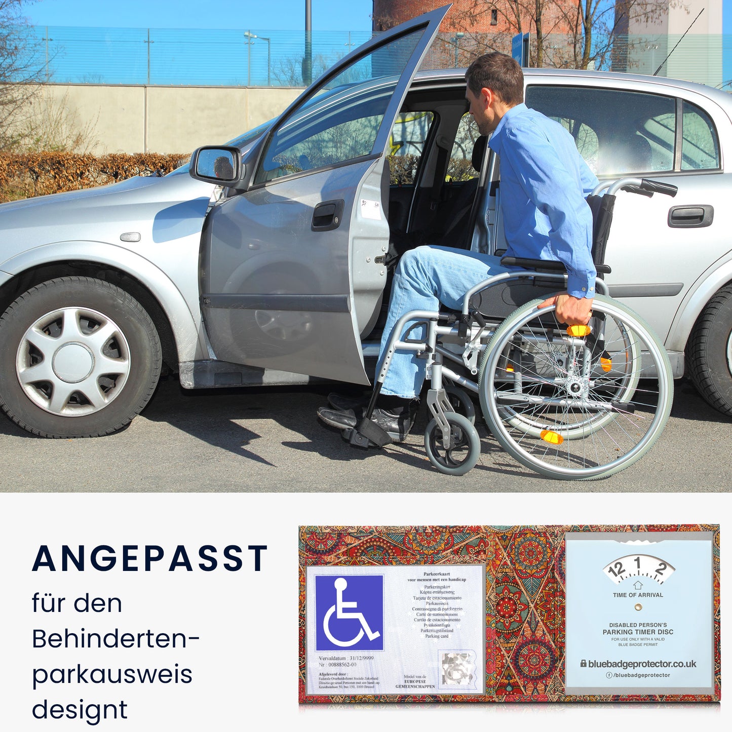 kwmobile Hülle für den deutschen Schwerbehindertenausweis - Schutzhülle - Cover mit Fächern - Ausweishülle klappbar Mandalakacheln