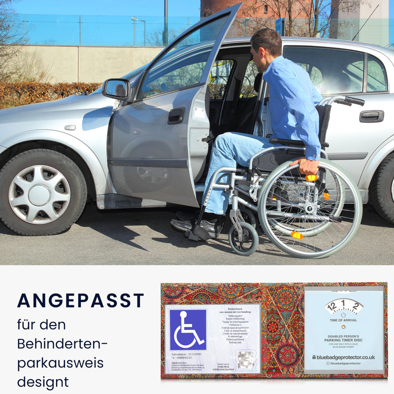 kwmobile Hülle für den deutschen Schwerbehindertenausweis - Schutzhülle - Cover mit Fächern - Ausweishülle klappbar Mandalakacheln