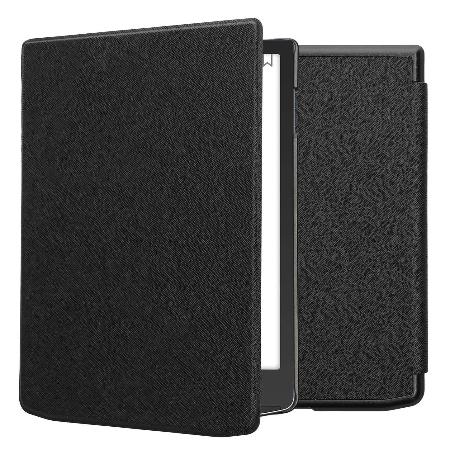 kwmobile Klapphülle kompatibel mit Pocketbook InkPad 4 / Color 3 / Color 2 / Vivlio InkPad 4 / InkPad Color 3 Hülle - eReader Case aus Kunstleder - Cover - Schwarz Schwarz  