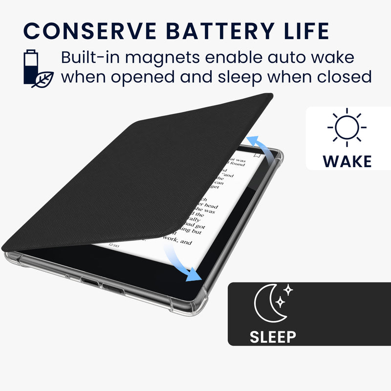kwmobile E-Reader Schutzhülle kompatibel mit Amazon Kindle Paperwhite (2024)/Colorsoft Hülle - Case mit Auto Sleep/Wake Funktion für e-Reader