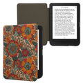 kwmobile Hülle kompatibel mit Kobo Clara BW / Clara Colour / Tolino Shine (5) / Shine Color - Kork eReader Schutzhülle Cover Case - Sommerblumen Orange Grün Rot Orange  [dsg03]