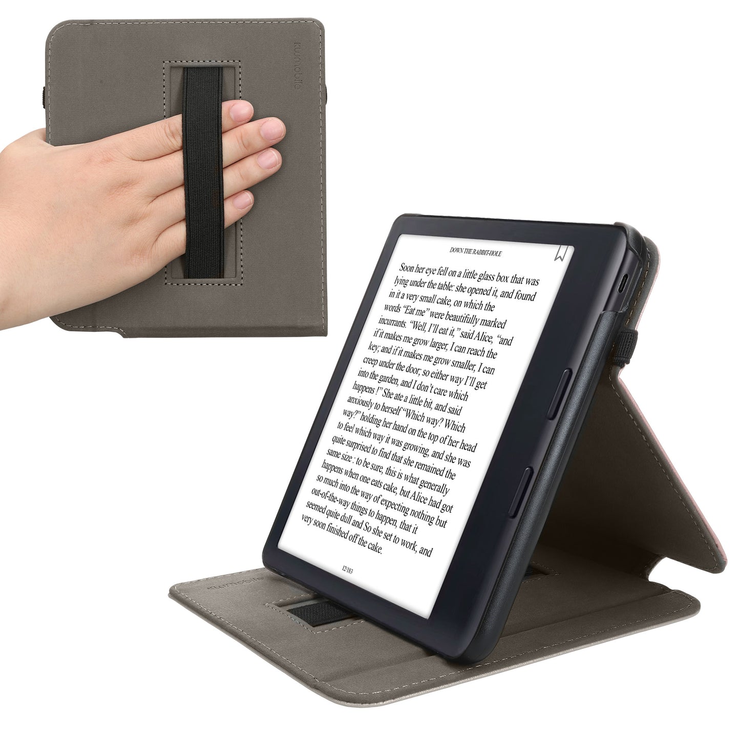kwmobile Schutzhülle kompatibel mit Kobo Kobo Libra Colour / Tolino Vision Color - Hülle e-Reader mit Schlaufe Ständer - - Rosegold Rosegold  