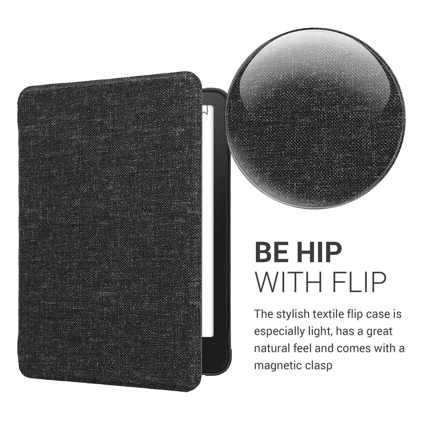 kwmobile Hülle kompatibel mit Amazon Kindle Paperwhite (2024) Stoff eReader Schutzhülle Cover Case
