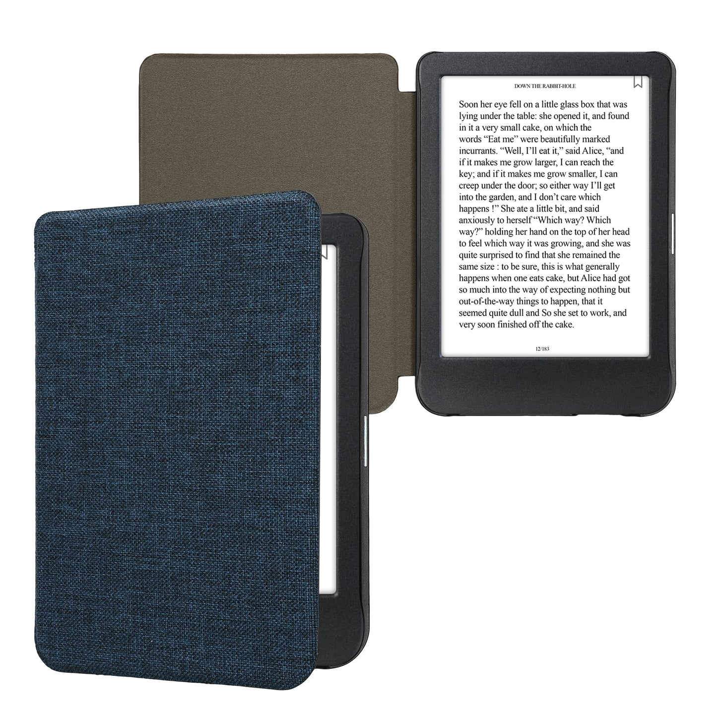 kwmobile Hülle kompatibel mit Kobo Clara BW / Clara Colour / Tolino Shine (5) / Shine Color - Stoff eReader Schutzhülle Cover Case - Blau Blau  