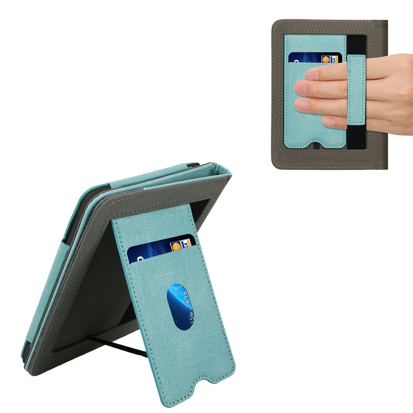 kwmobile Hülle kompatibel mit Amazon Kindle (2022/2024) Hülle - Flip Case mit Handschlaufe - Cover
