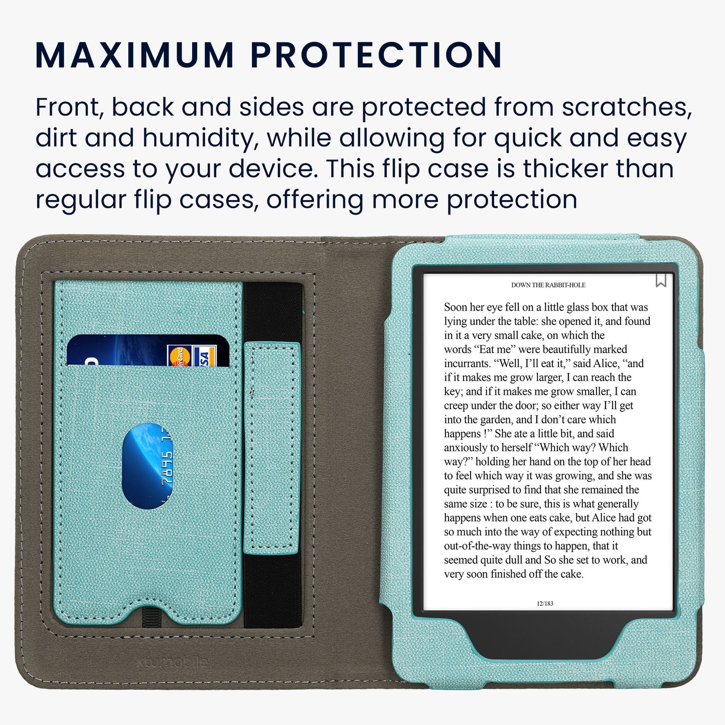 kwmobile Hülle kompatibel mit Amazon Kindle (2022/2024) Hülle - Flip Case mit Handschlaufe - Cover