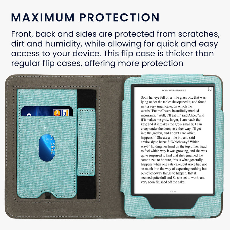kwmobile Hülle kompatibel mit Amazon Kindle (2022/2024) Hülle - Flip Case mit Handschlaufe - Cover