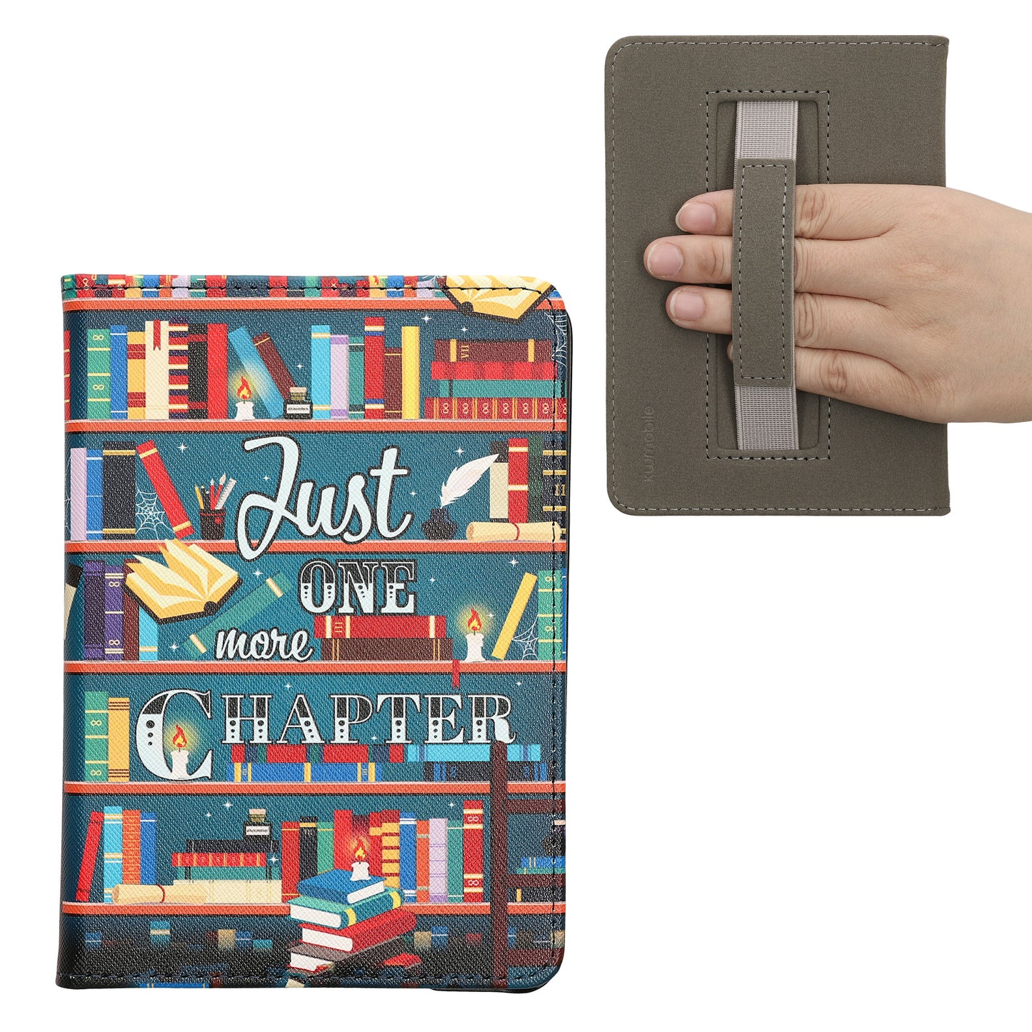 kwmobile Schutzhülle für Amazon Kindle (2022/2024) Hülle - eReader Flip Case mit Handschlaufe und Auto Sleep Funktion