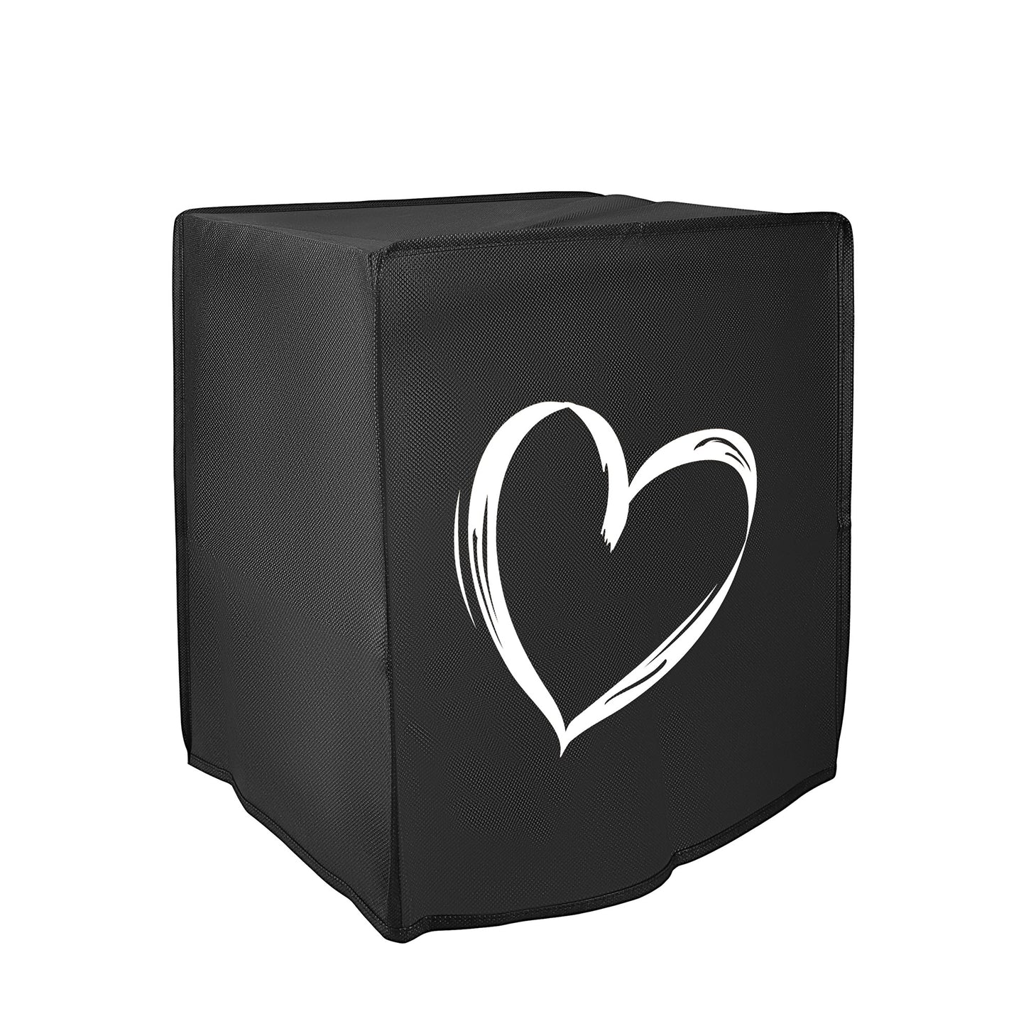 kwmobile Hülle kompatibel mit Ninja Air Fryer MAX (5,2L) Schutzhülle - Heißluft Fritteuse Abdeckhaube Case - in Weiß Schwarz Herz Brush Weiß  [dsg02]