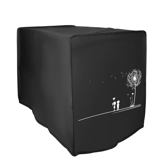 kwmobile Hülle kompatibel mit Ninja Double Stack XL (9,5L) Schutzhülle - Heißluft Fritteuse Abdeckhaube Case - in Weiß Schwarz Pusteblume Love Weiß  [dsg01]