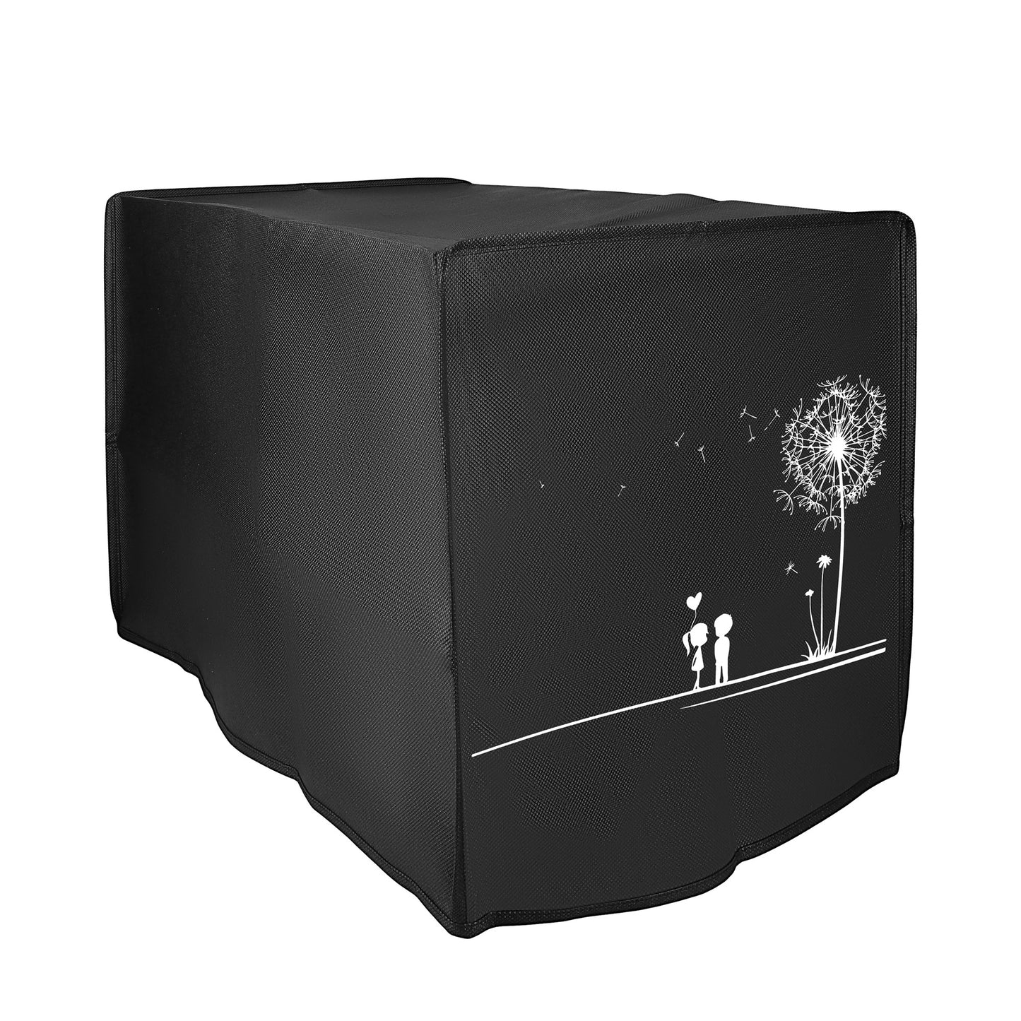 kwmobile Hülle kompatibel mit Ninja Foodi MAX Dual Zone (9,5L) Schutzhülle - Heißluft Fritteuse Abdeckhaube Case - in Weiß Schwarz Pusteblume Love Weiß  [dsg01]