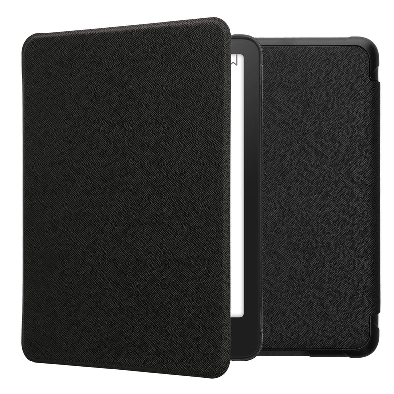 kwmobile Klapphülle kompatibel mit Amazon Kindle Paperwhite (2024)/Colorsoft Hülle - eReader Case aus Kunstleder - Cover - Schwarz Schwarz  