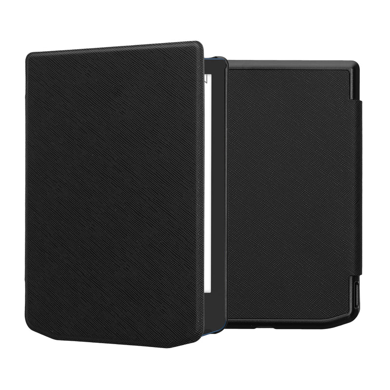 kwmobile Klapphülle kompatibel mit Pocketbook Verse / Verse Lite / Verse Pro / Color / Vivlio Light/Light HD Hülle - eReader Case aus Kunstleder - Cover - Schwarz Schwarz  