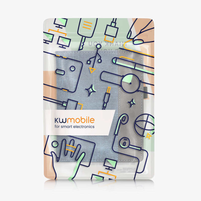 kwmobile Flip Hülle kompatibel mit Kobo Aura H2O Edition 2 - Handschlaufe - Cover Dunkelgrau