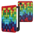 kwmobile Klapphülle kompatibel mit Kobo Clara BW / Clara Colour / Tolino Shine (5) / Shine Color Hülle - eReader Case - Regenbogen Würfel Mehrfarbig Grün Blau Mehrfarbig  [dsg01]