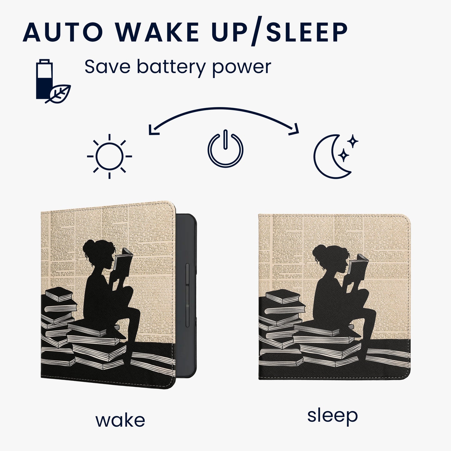 kwmobile Schutzhülle für Kobo Forma Hülle - eReader Flip Case mit Handschlaufe und Auto Sleep Funktion
