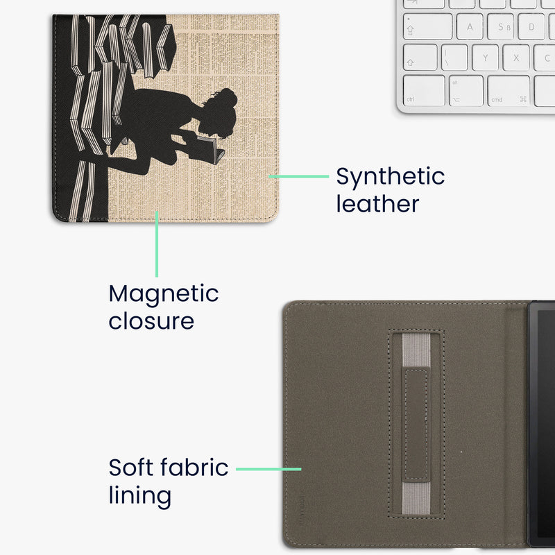 kwmobile Schutzhülle für Kobo Forma Hülle - eReader Flip Case mit Handschlaufe und Auto Sleep Funktion